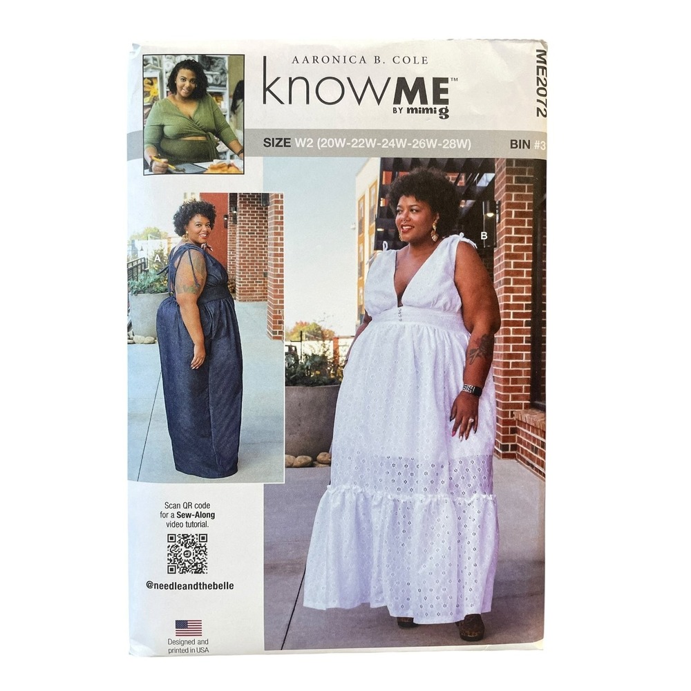 KNOW ME ME2072‎ Jumpsuit Dress Sewing Pattern Plus Size W2 20W-28W Modern